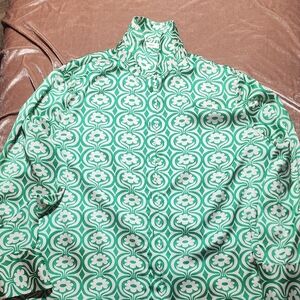 MNG Green and White Patterned Shirt